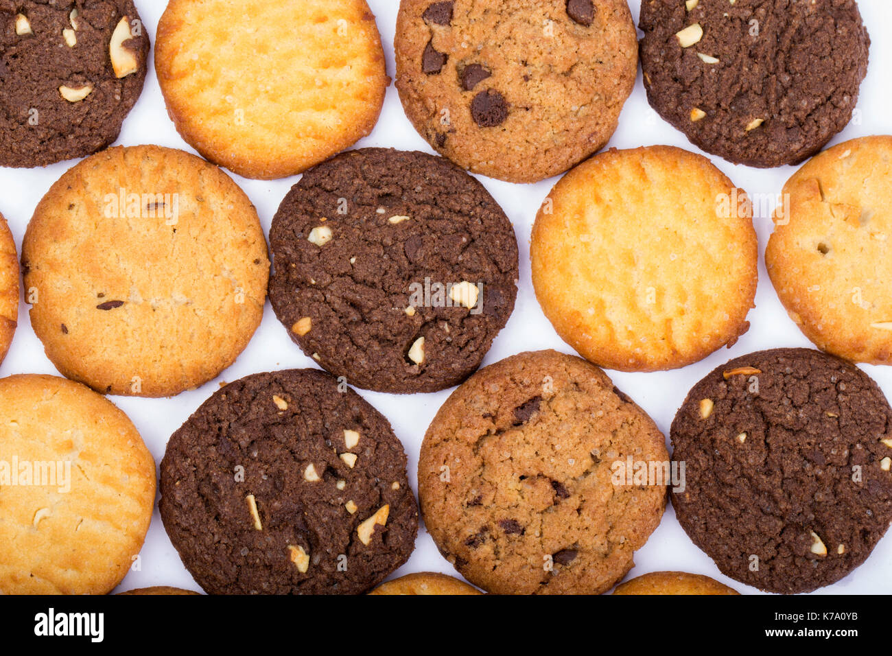 Biscotti assortiti, mescolare i cookie, manufatti artigianali e biscotti assortiti Foto Stock