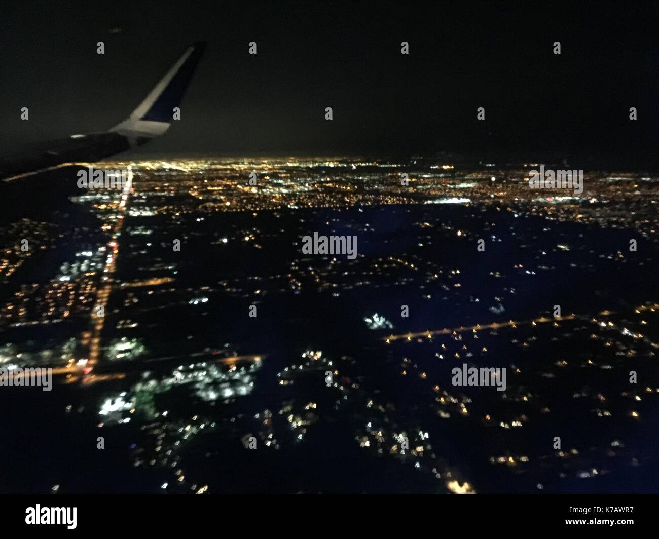 Fort Lauderdale, Florida, Stati Uniti. 14th settembre 2017. Vista aerea di Fort Lauderdale, Florida, che mostra le tasche di quartieri oscurati a seguito dell'uragano Irma il 14 settembre 2017. Credito: Mpi04/Media Punch/Alamy Live News Foto Stock