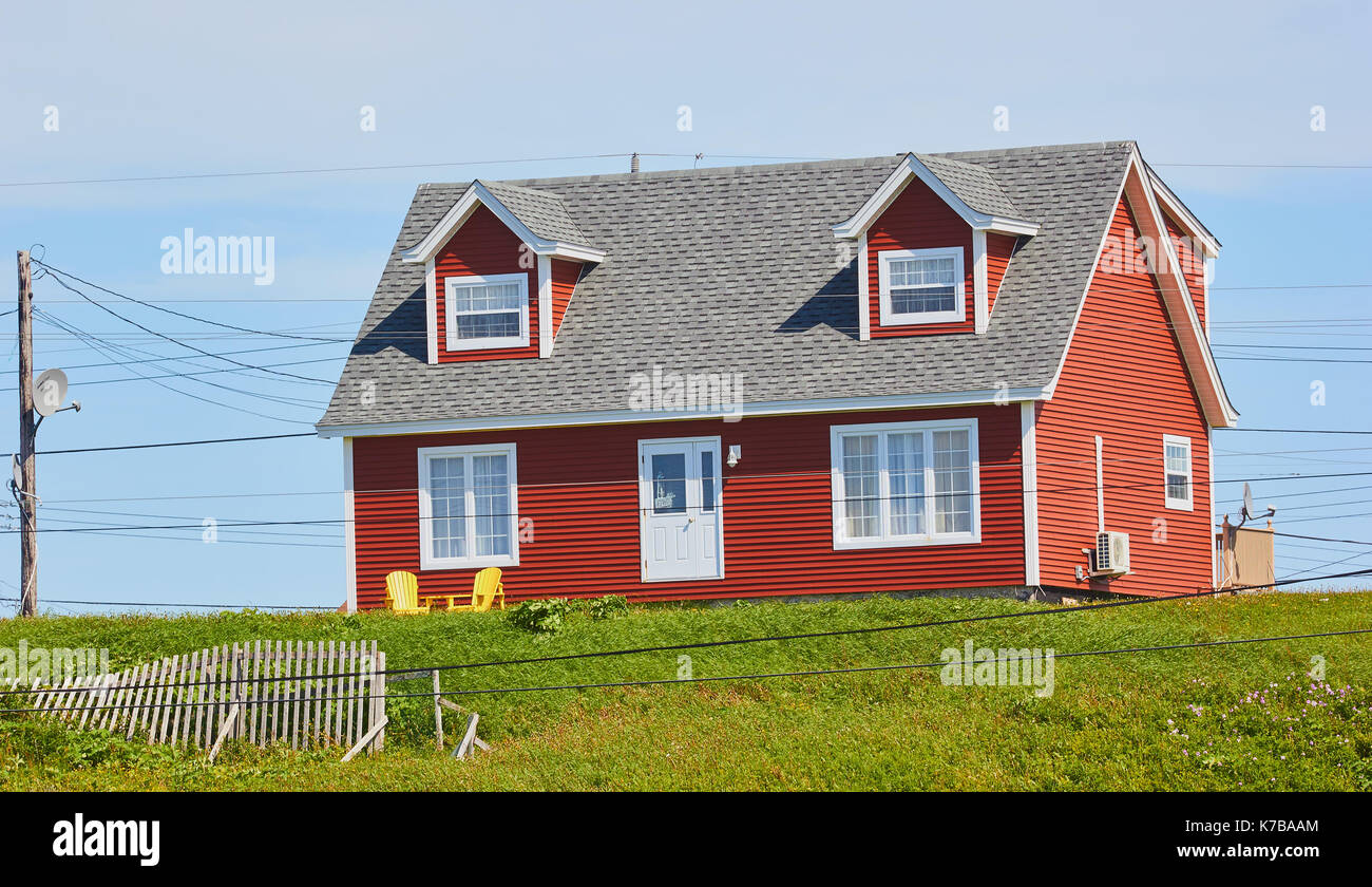 Moderna tipica casa in legno, Terranova, Canada Foto Stock
