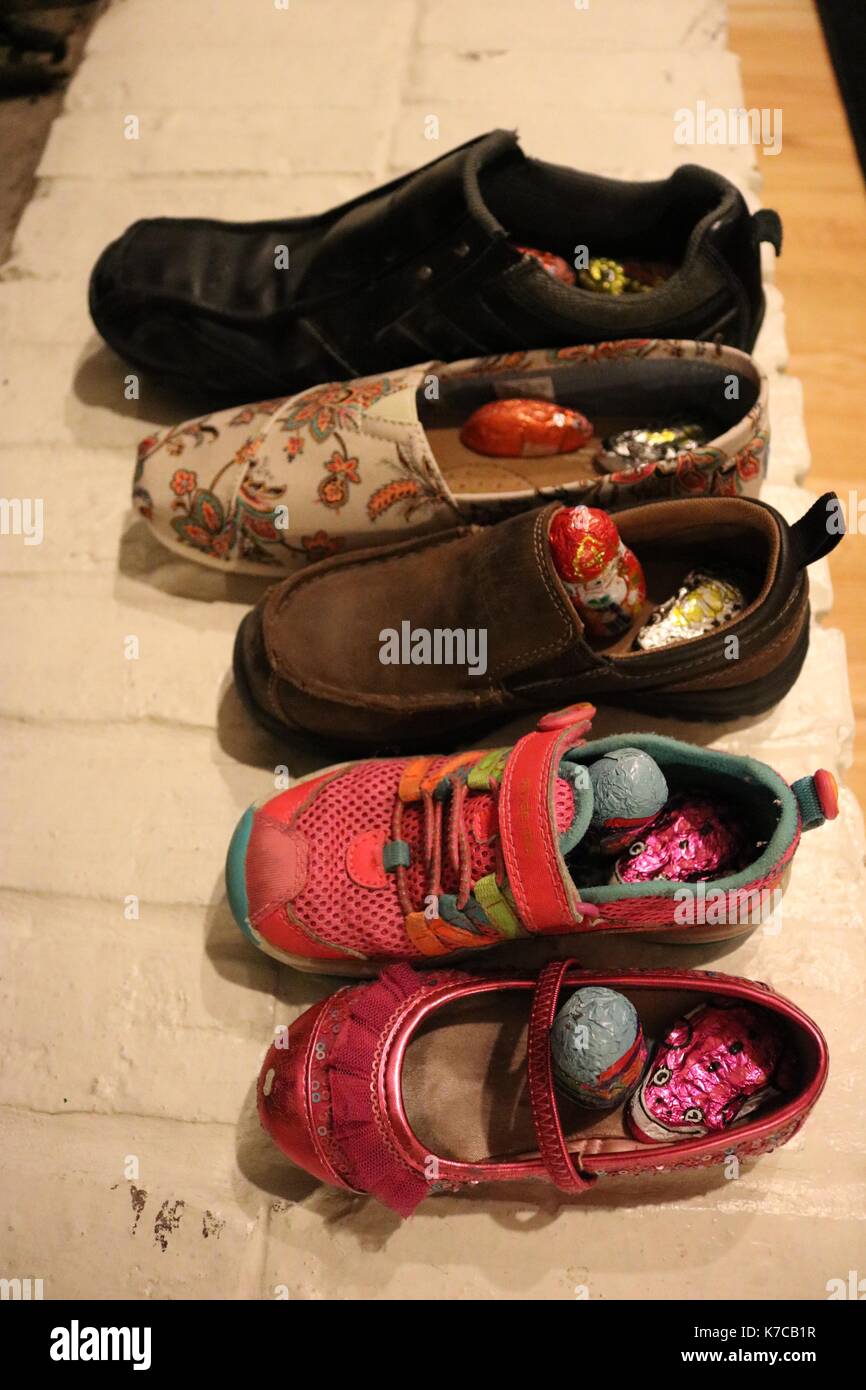 'Schoen zetten' per la vacanza di 'sinterklaas' Foto Stock