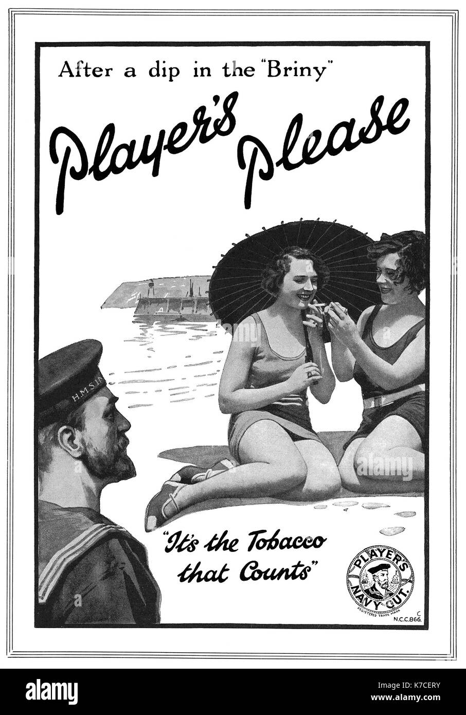 1930 British pubblicità per il giocatore che Navy sigarette. Foto Stock