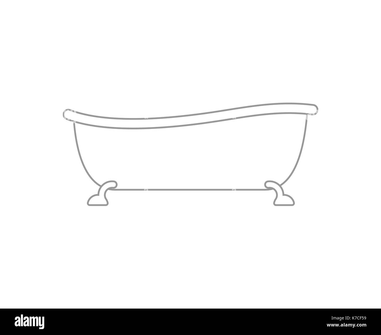 Vasca da bagno isolato. vasca. accessori bagno. illustrazione vettoriale Illustrazione Vettoriale