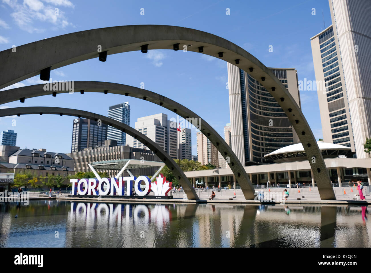 Canada,Ontario,toronto city hall e Nathan Philips Square Foto Stock