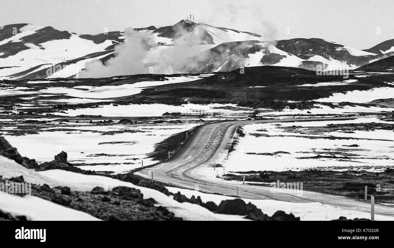 Il paesaggio arido di Islanda da grjotagia Foto Stock