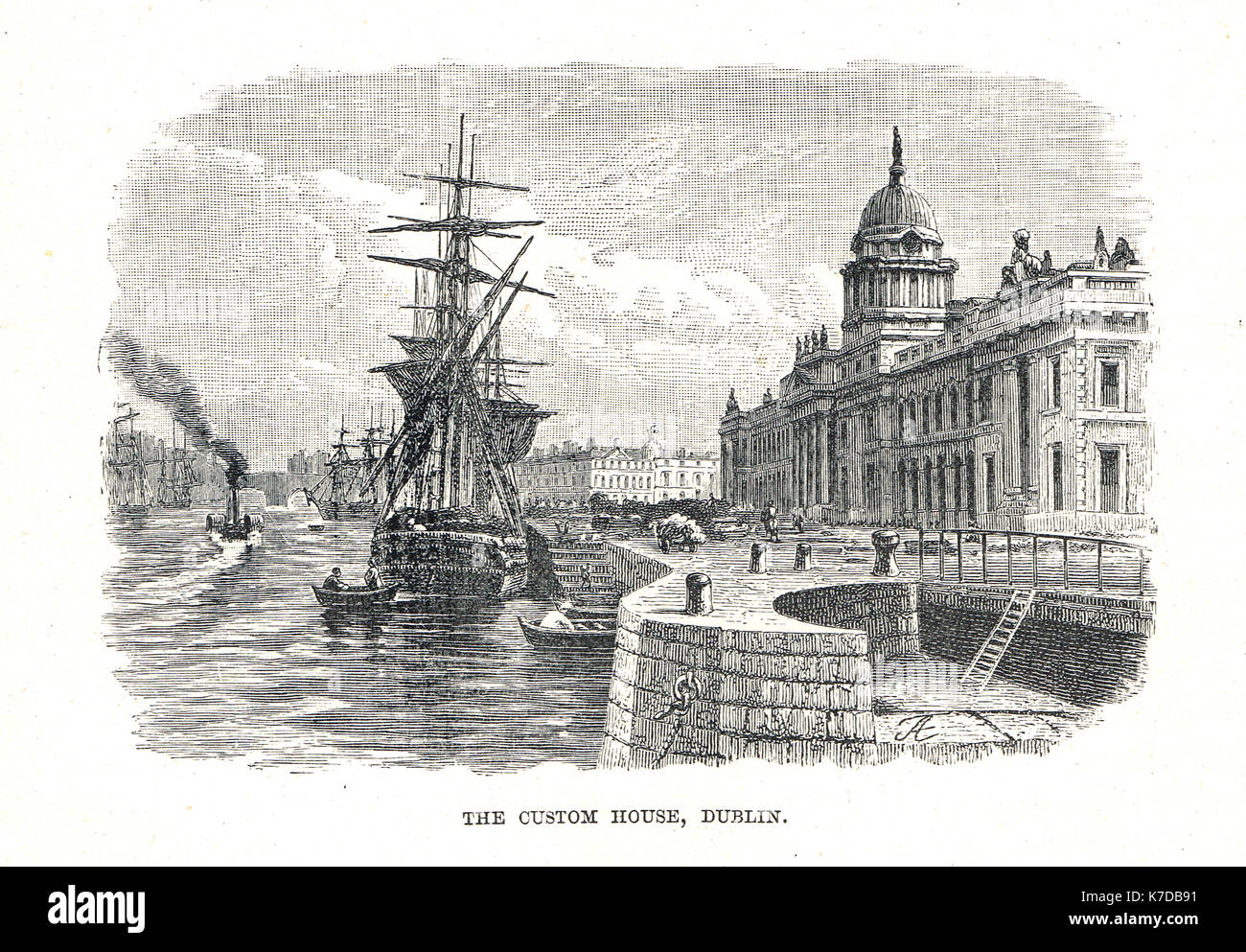Il Custom House, Dublino, XIX secolo Foto Stock