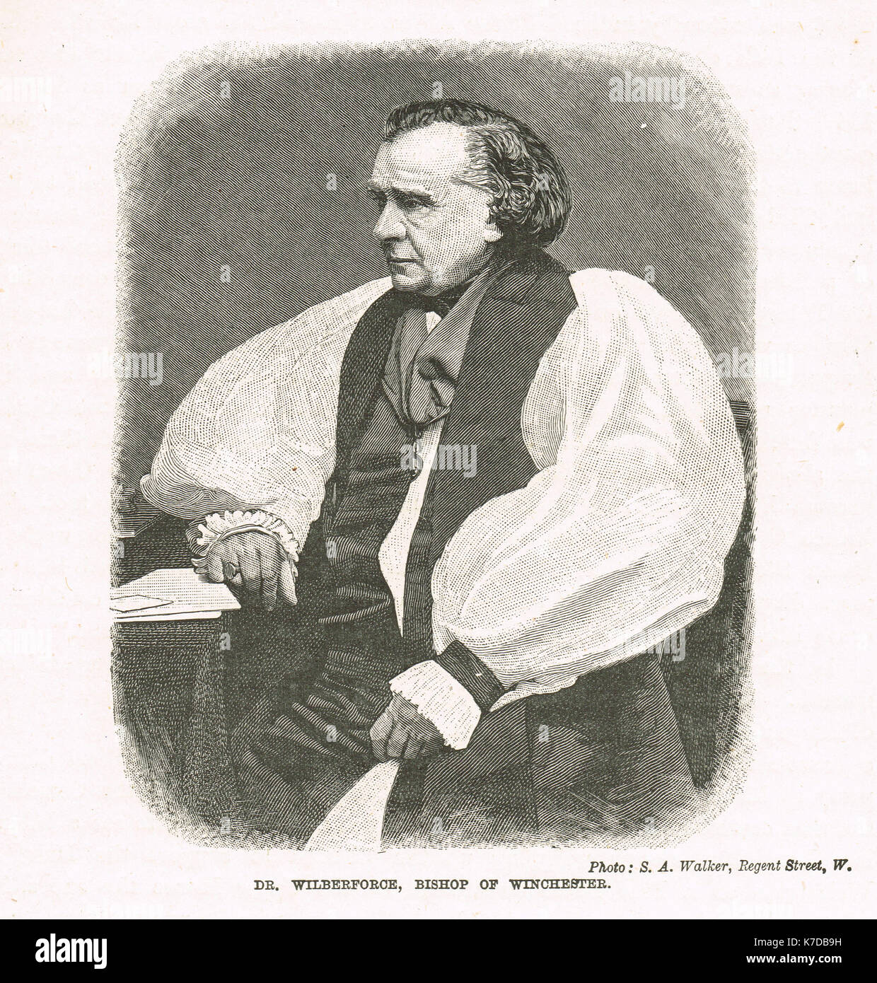 Samuel wilberforce, avversario di Darwin la teoria dell'evoluzione circa nel 1870 Foto Stock