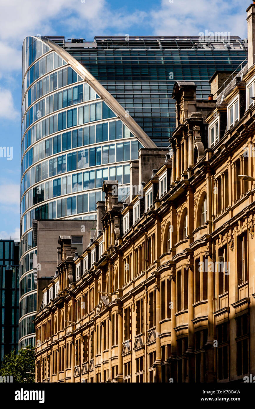 London Wall e moor house, moorgate, la City of London, Londra, Regno Unito Foto Stock