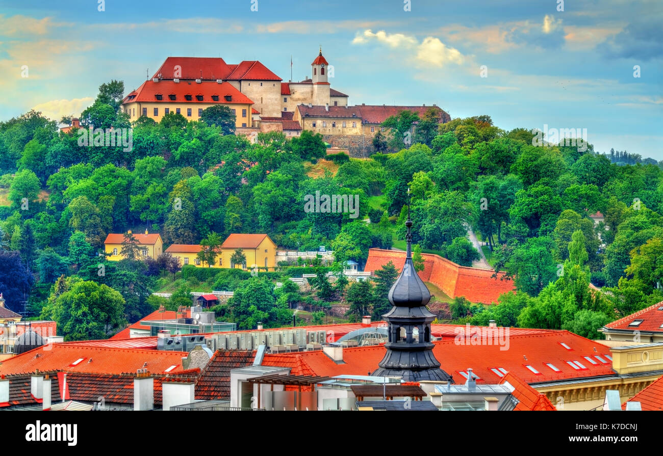 Vista del castello di Spilberk a Brno, in repubblica ceca Foto Stock