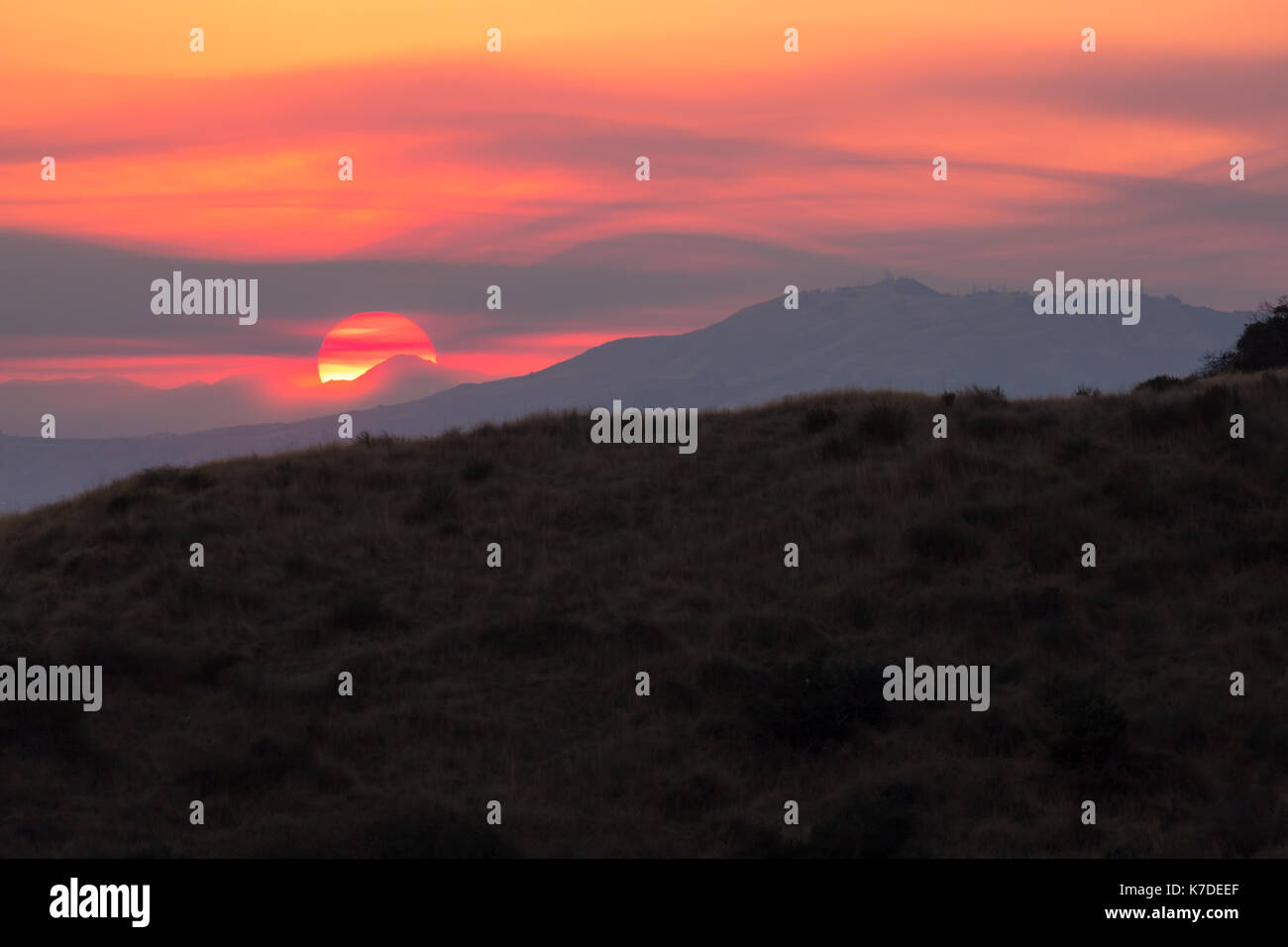 Tramonto rosso Foto Stock