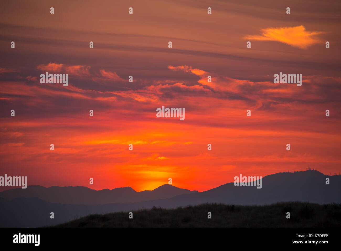 Tramonto rosso Foto Stock