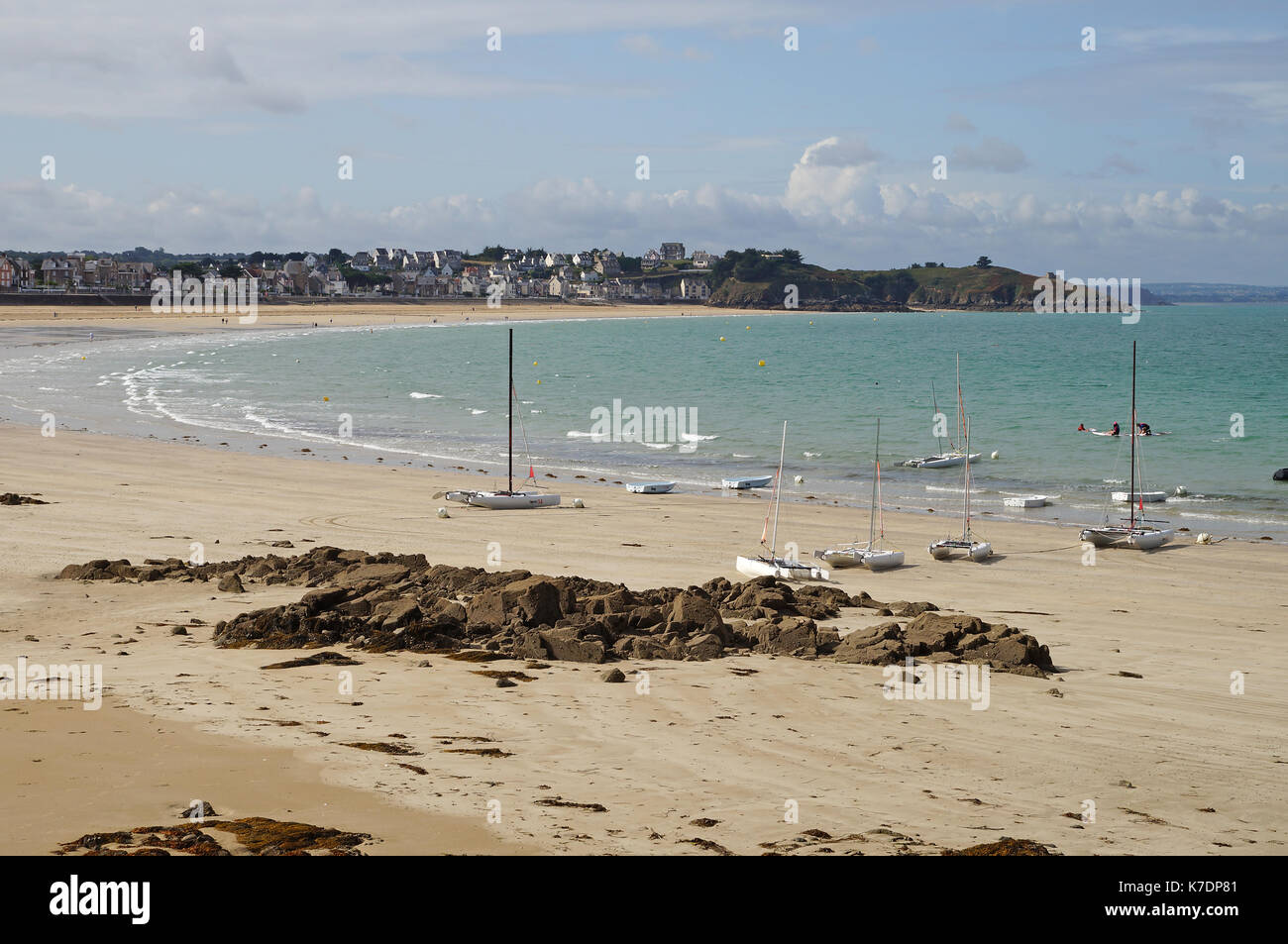 Spiaggia o Pleneuf-Val-Andre in Bretagna (Francia) Foto Stock