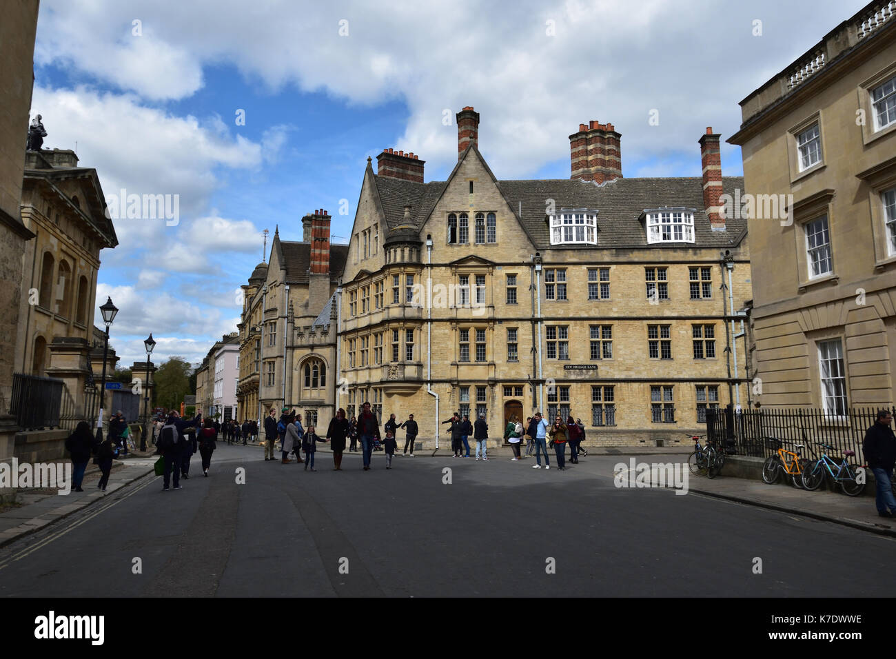 Splendido edificio di architettura nella città di Oxford, in Cotswolds, Inghilterra. Foto Stock