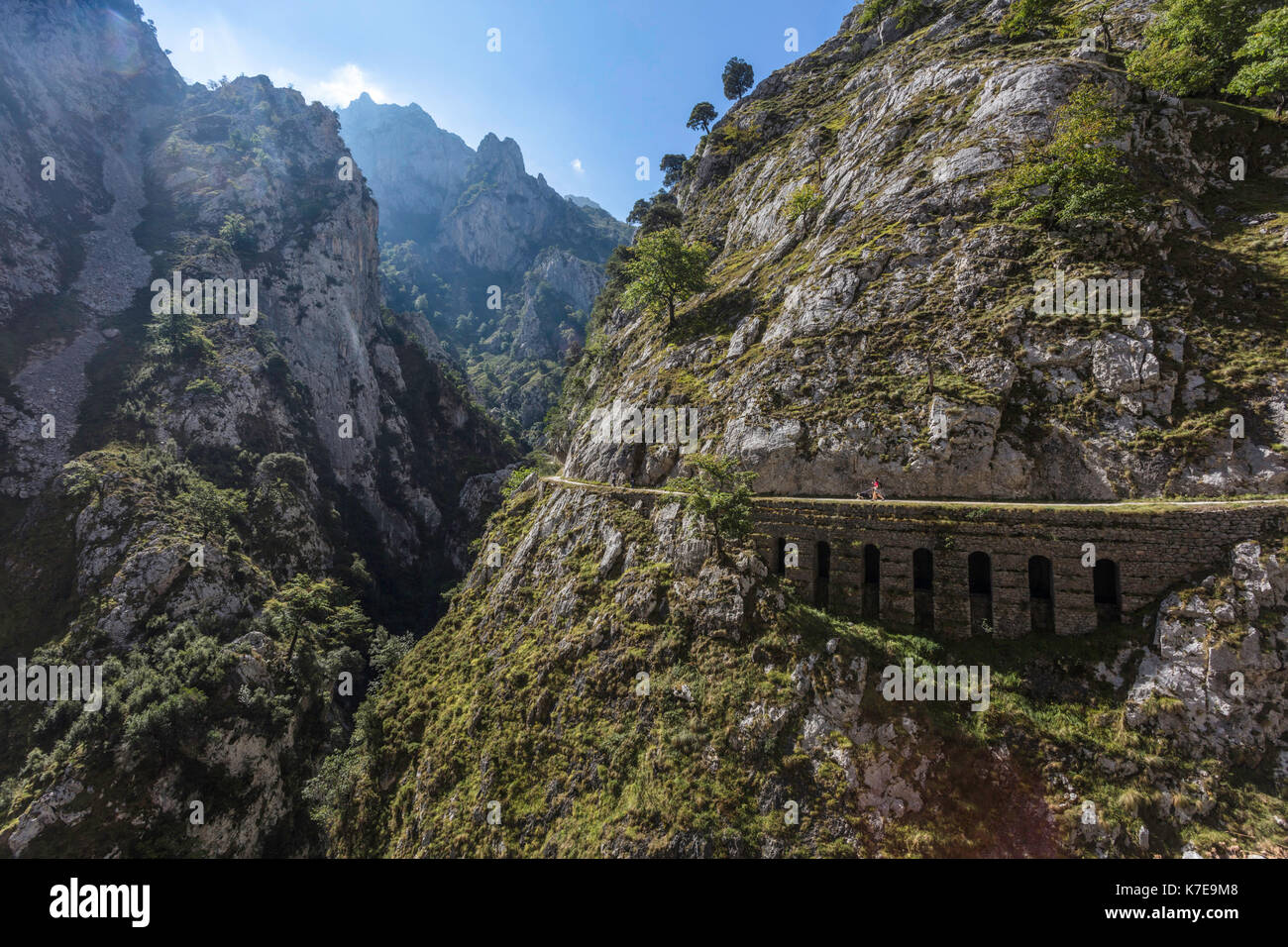 Ruta del Cares vista. Picos de Europa, Spagna Foto Stock