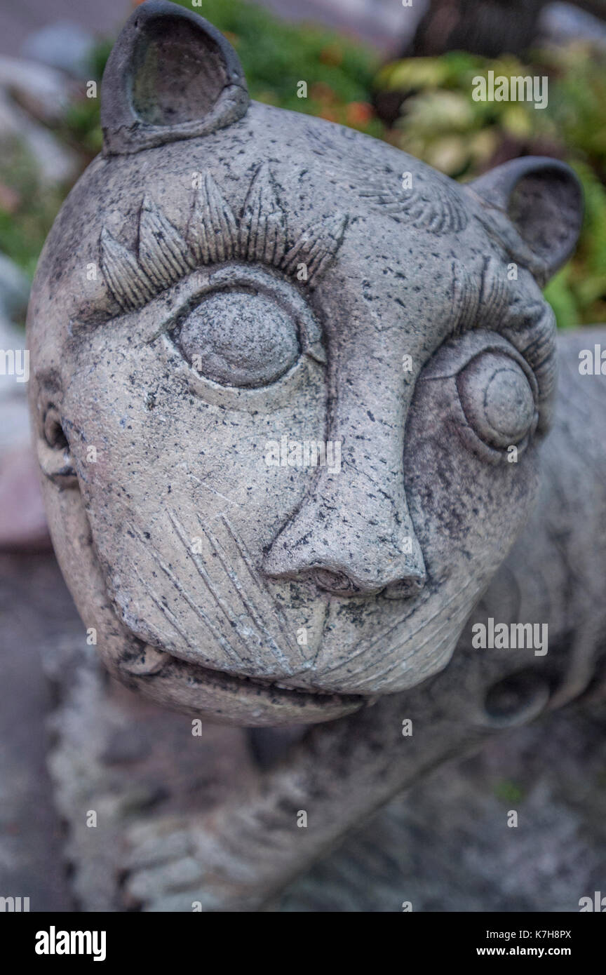 Statua animale mitica a Wat Phra Chetuphon (Wat Pho; Tempio del Buddha sdraiato). Phra Nakhon District, Bangkok, Thailandia Foto Stock