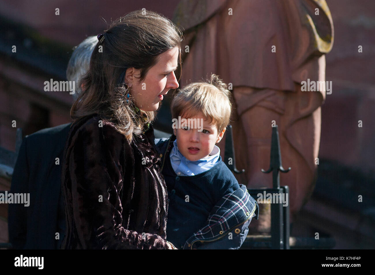 Amorbach, Deutschland. Xvi Sep, 2017. nozze religiose del principe ereditario Ferdinando di leiningen e princess Viktoria Luise von Preussen in amorbach (Baviera), Germania. il 16 settembre 2017. foto: erhardt szakacs |/picture alliance/dpa/alamy live news Foto Stock