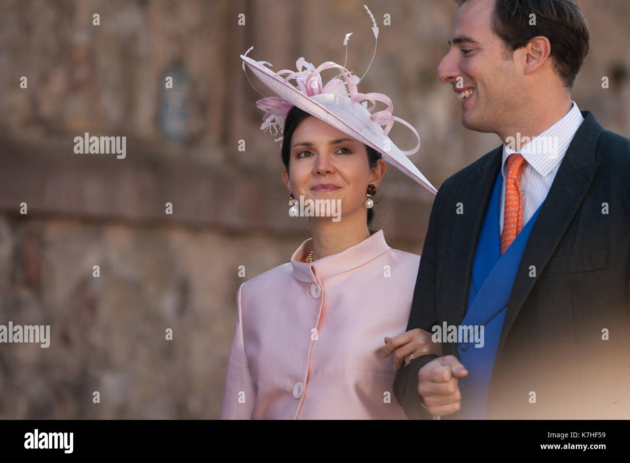 Amorbach, Deutschland. Xvi Sep, 2017. nozze religiose del principe ereditario Ferdinando di leiningen e princess Viktoria Luise von Preussen in amorbach (Baviera), Germania. il 16 settembre 2017. foto: erhardt szakacs |/picture alliance/dpa/alamy live news Foto Stock