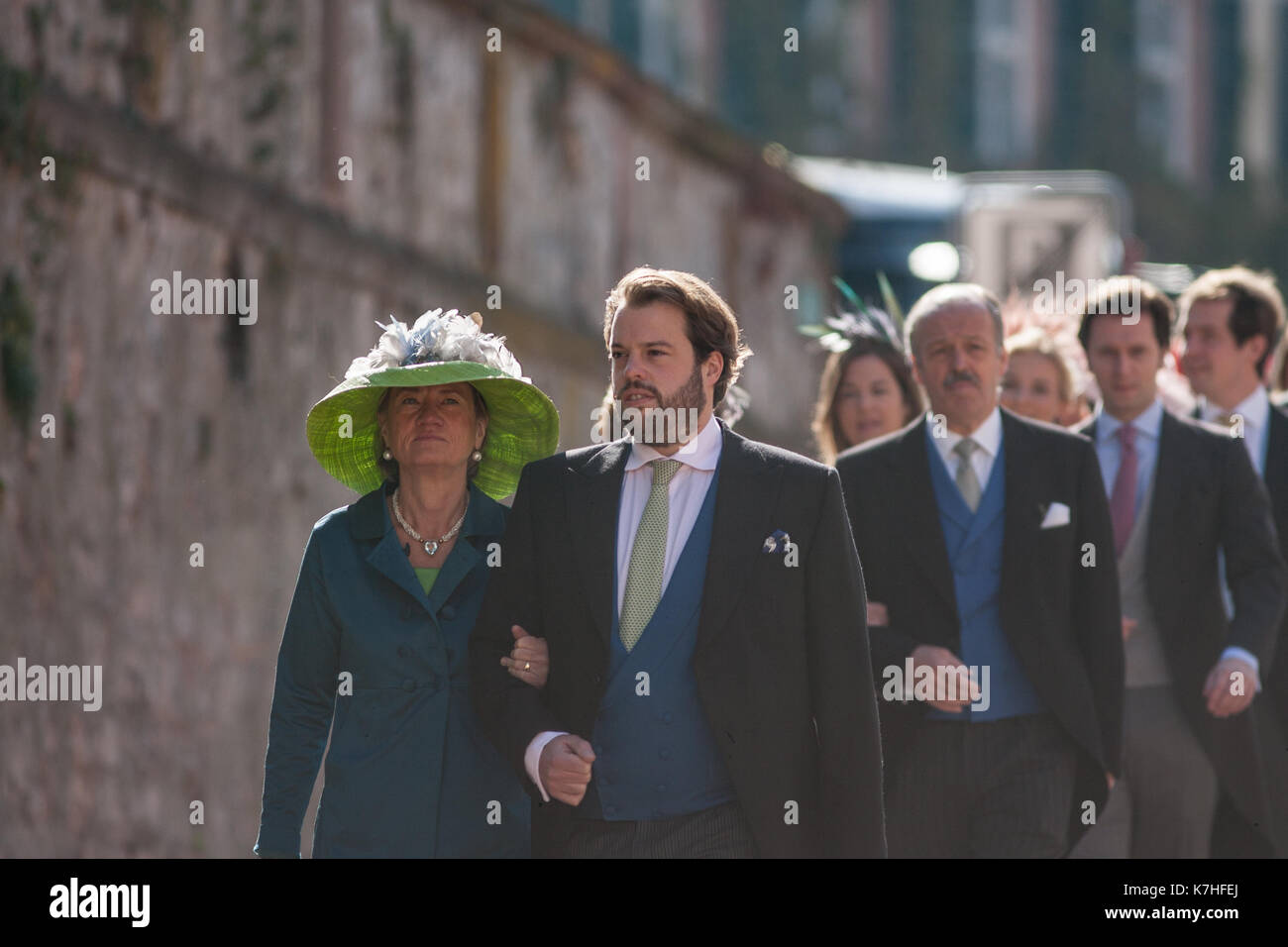 Amorbach, Germania. Xvi Sep, 2017. nozze religiose del principe ereditario Ferdinando di leiningen e princess Viktoria Luise von Preussen in amorbach (Baviera), Germania. il 16 settembre 2017. foto: erhardt szakacs /picture alliance | in tutto il mondo di utilizzo/picture alliance/dpa/alamy live news Foto Stock