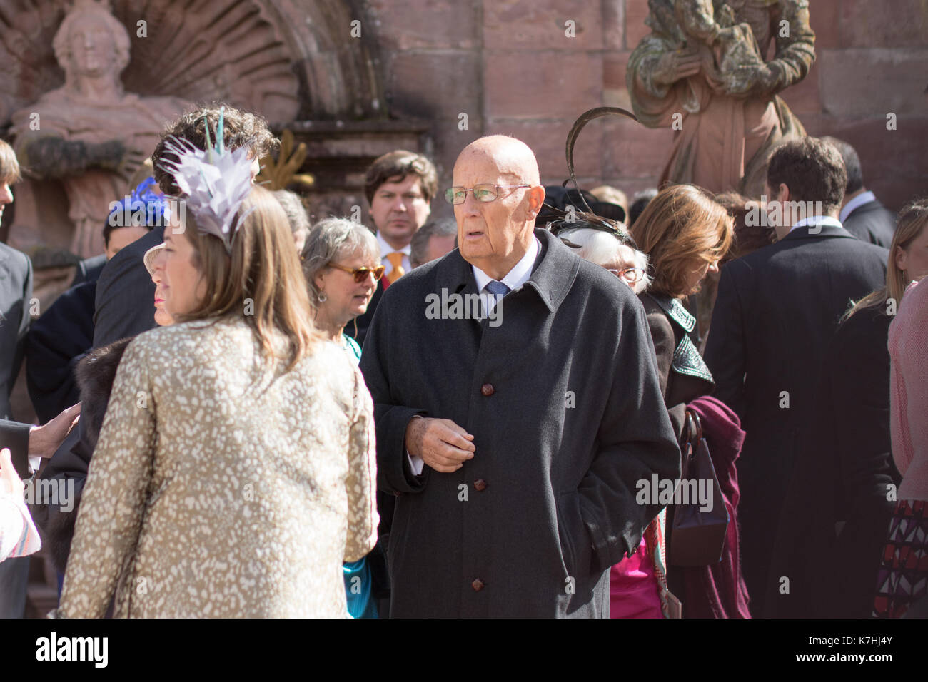 Amorbach, Germania. Xvi Sep, 2017. nozze religiose del principe ereditario Ferdinando di leiningen e princess Viktoria Luise von Preussen in amorbach (Baviera), Germania. il 16 settembre 2017. foto: erhardt szakacs /picture alliance | in tutto il mondo di utilizzo/picture alliance/dpa/alamy live news Foto Stock