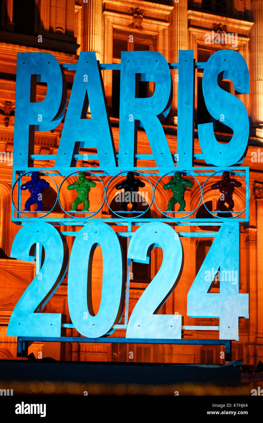 Parigi, Francia. Xv Sep, 2017. Grande concerto per celebrare il 2024 Giochi olimpici e paraolimpici di Parigi. Credito: Bernard menigault/alamy live news Foto Stock