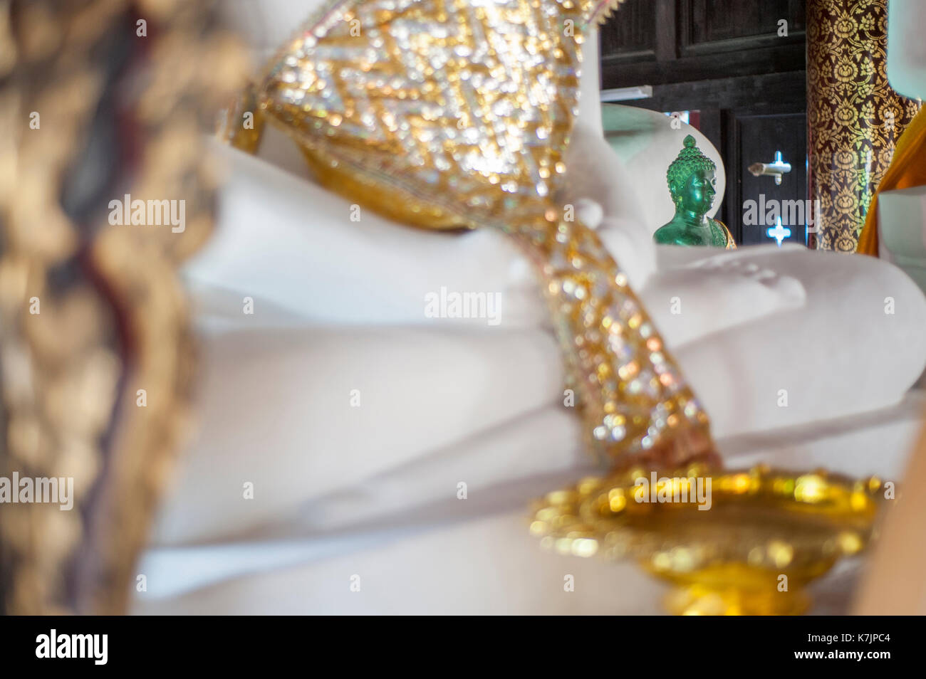 Statua del Buddha di Smeraldo a Wat Inthakhin Sadue Muang, Chiang mai, Thailandia, Sud-est asiatico Foto Stock