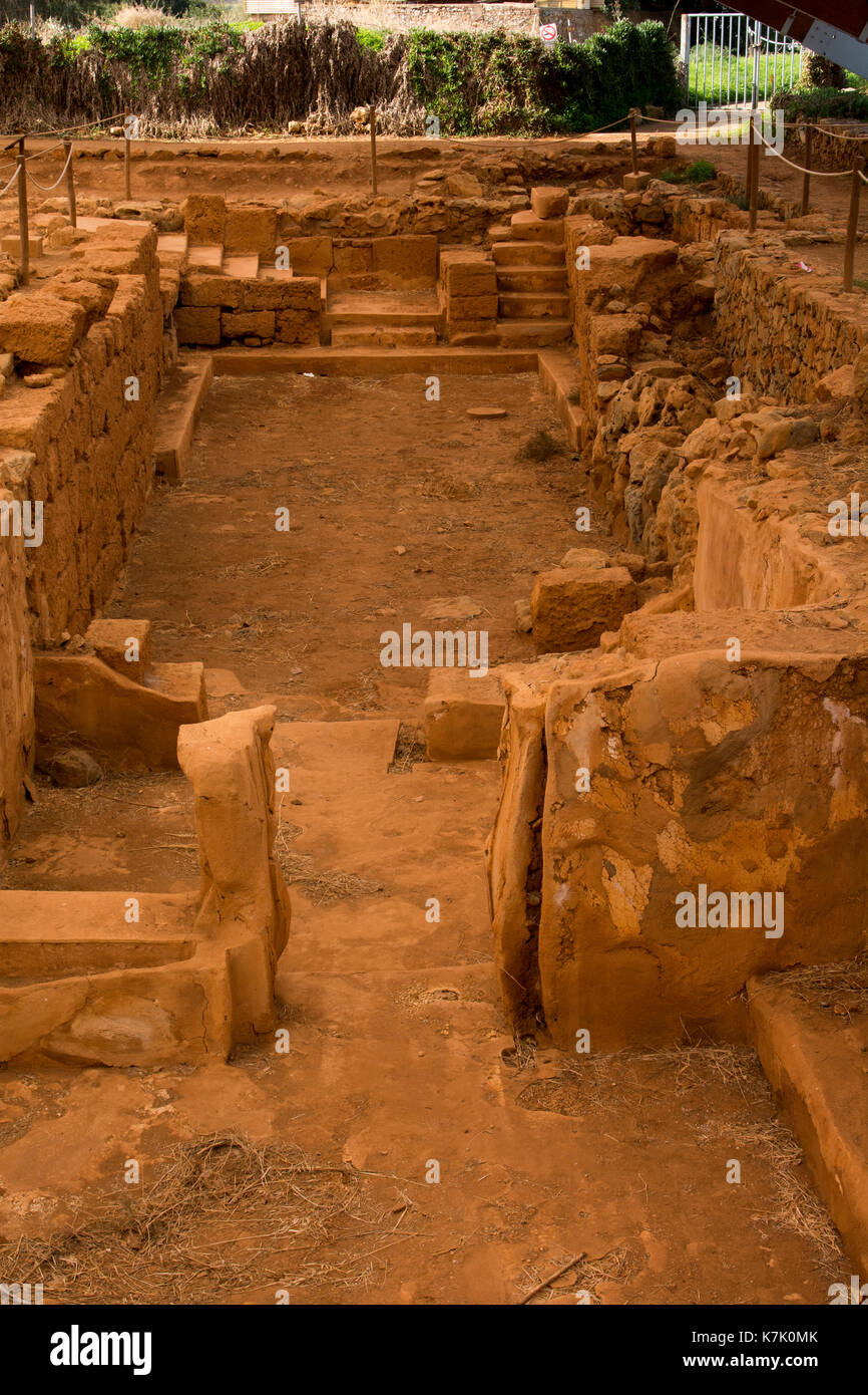 Malia era un palazzo minoico e città sulla piana costiera a nord di Creta con insediamenti a partire da circa 1900 BC e che dura per circa 300 anni. Foto Stock