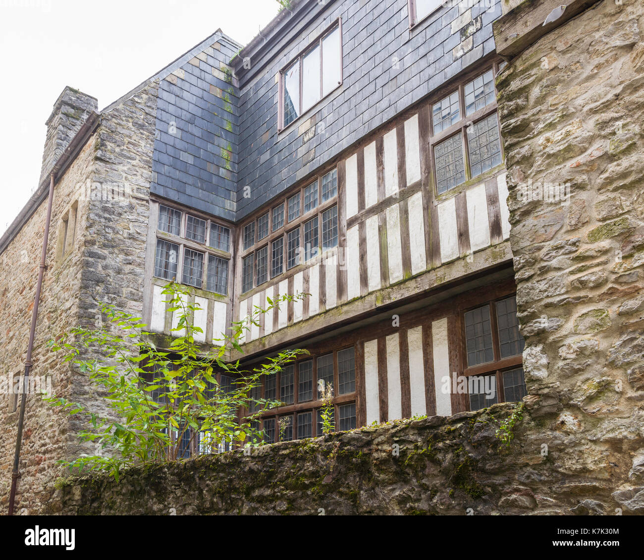 Il sedicesimo e diciassettesimo secolo Merchant House Museum nella storica area di Barbican di Plymouth, Devon, Regno Unito Foto Stock