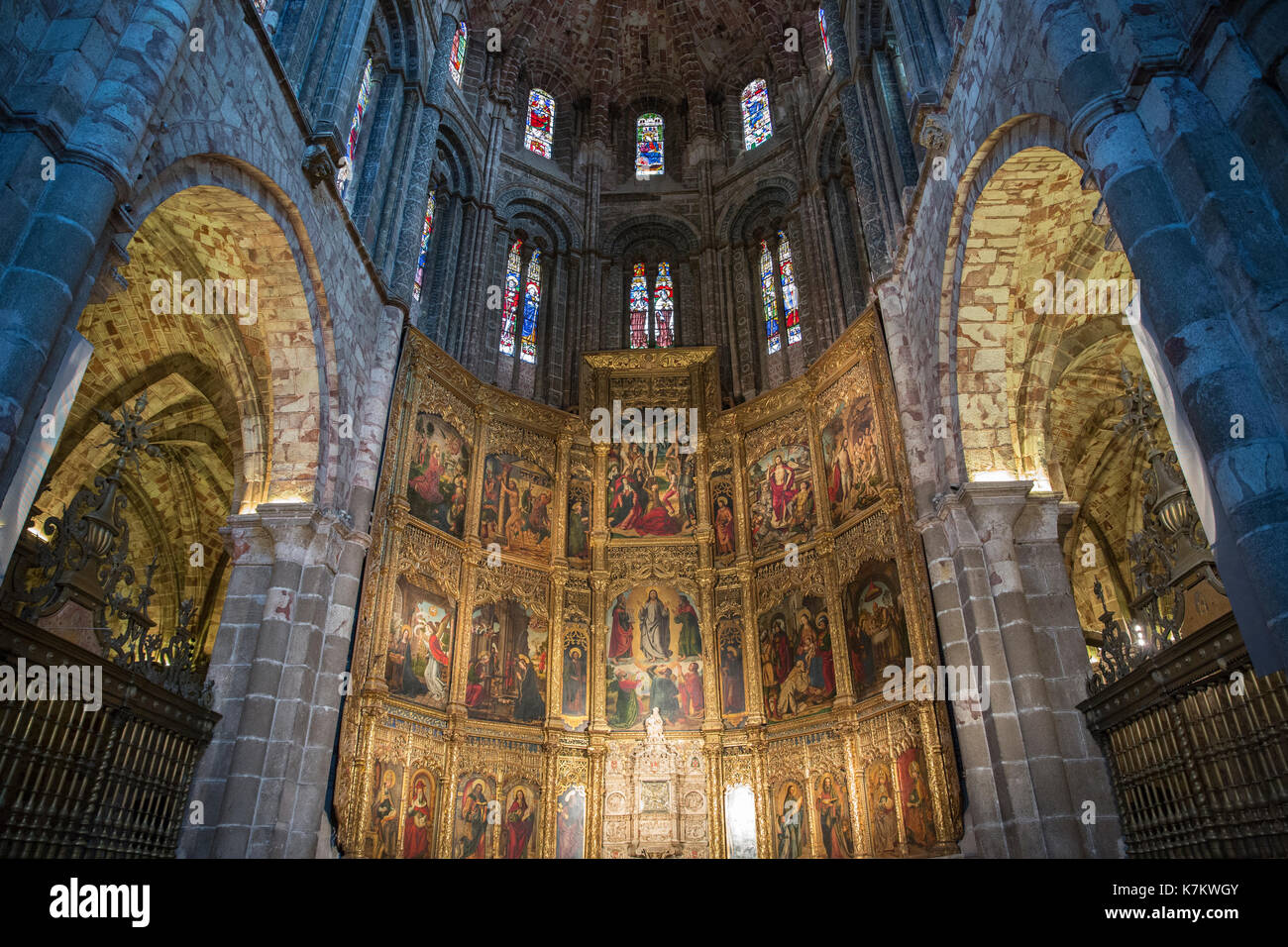 Dettaglio degli interni della cattedrale cattolica romana di Avila, Cattedrale de avila, Spagna Foto Stock