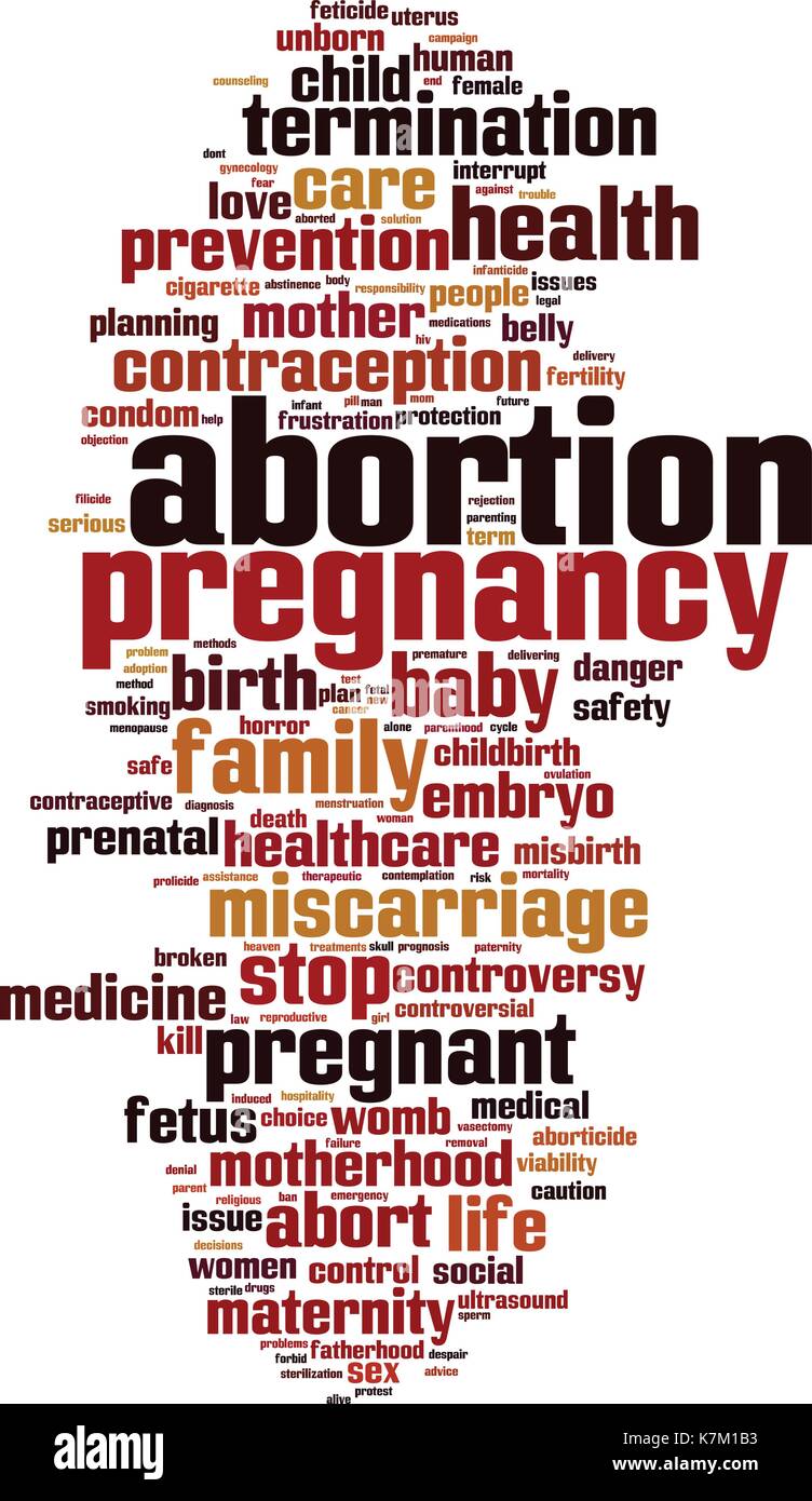 Aborto parola concetto cloud. illustrazione vettoriale Illustrazione Vettoriale