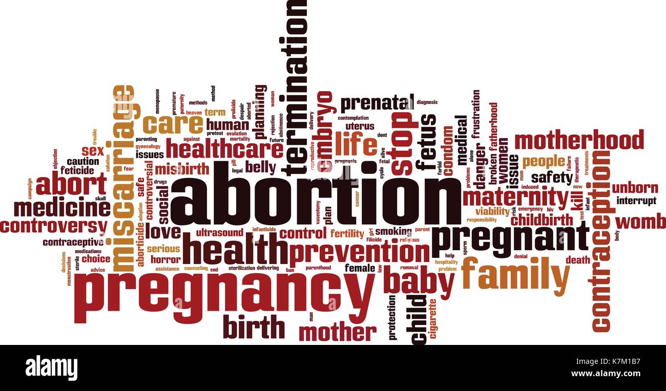 Aborto parola concetto cloud. illustrazione vettoriale Illustrazione Vettoriale