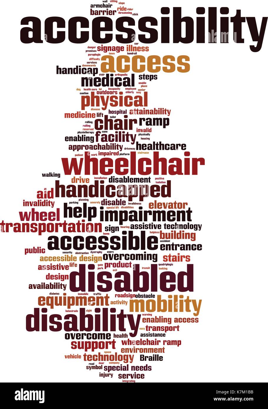 Parola di accessibilità concetto di cloud. illustrazione vettoriale Illustrazione Vettoriale