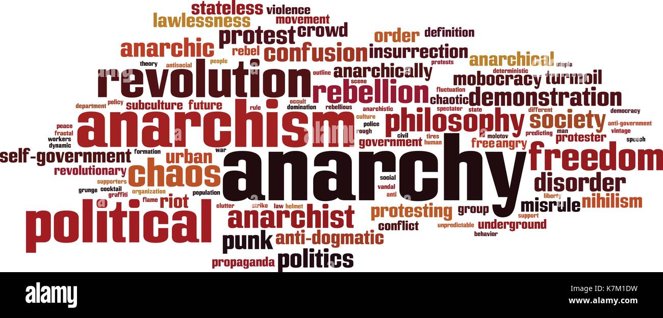Anarchia parola concetto cloud. illustrazione vettoriale Illustrazione Vettoriale