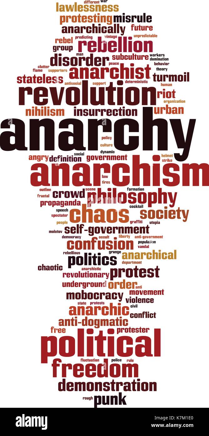 Anarchia parola concetto cloud. illustrazione vettoriale Illustrazione Vettoriale