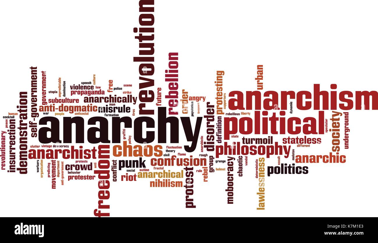 Anarchia parola concetto cloud. illustrazione vettoriale Illustrazione Vettoriale