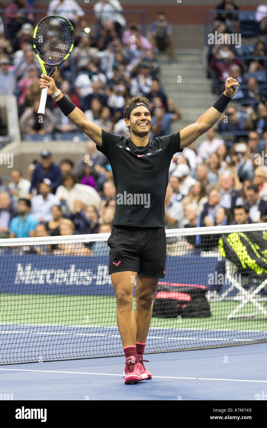 Rafael Nadal (esp) vincitore di uomini singoli finale al 2017 US Open Tennis championships Foto Stock