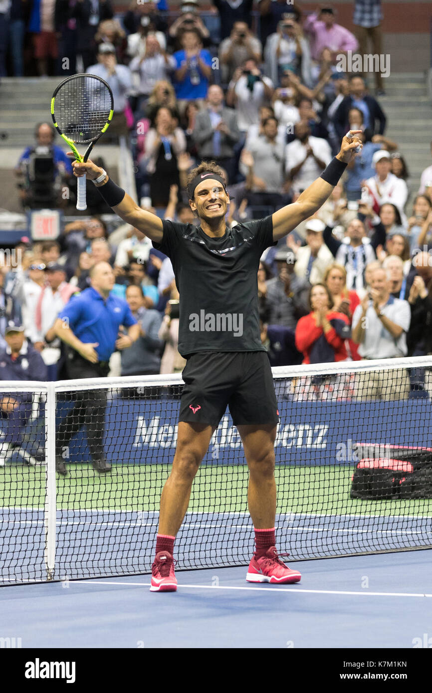 Rafael Nadal (esp) vincitore di uomini singoli finale al 2017 US Open Tennis championships Foto Stock