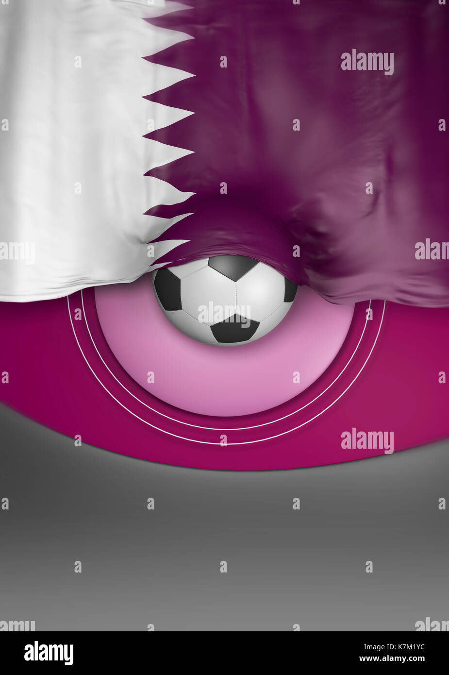 Abstract qatar bandiera, Qatar arte (3d rendering) Foto Stock
