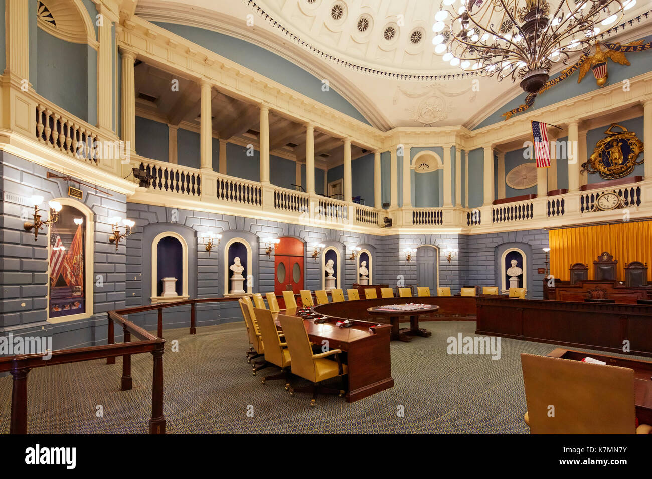 Camera del Senato, Massachusetts State House, Boston, MA, Stati Uniti d'America Foto Stock