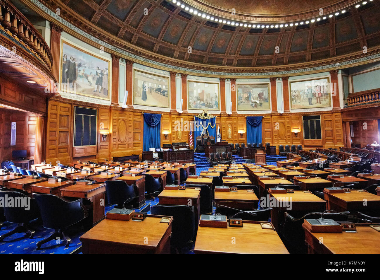 Casa della Camera dei Rappresentanti, Massachusetts State House, Boston, MA, Stati Uniti d'America Foto Stock
