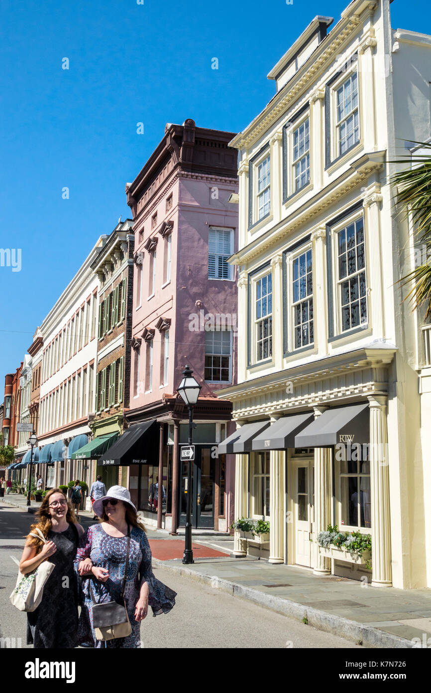 Charleston South Carolina, centro storico, 2 ° Domenica su King Street, shopping shopper negozi negozi di mercato mercati di mercato di acquisto di vendita, r Foto Stock