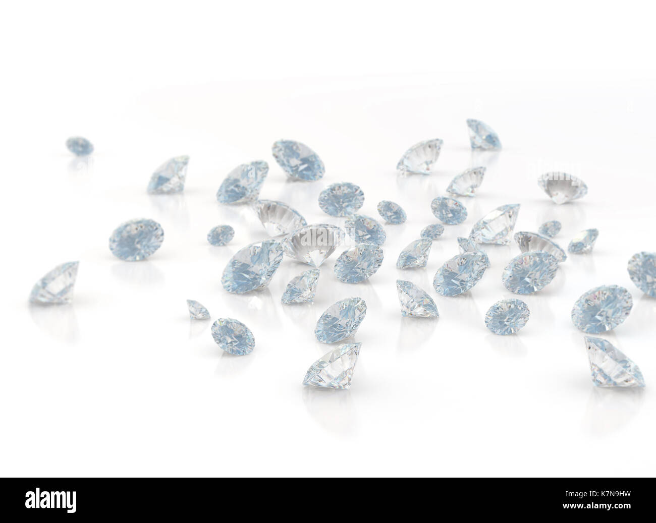 Sfumatura blu diamanti su sfondo bianco Foto Stock