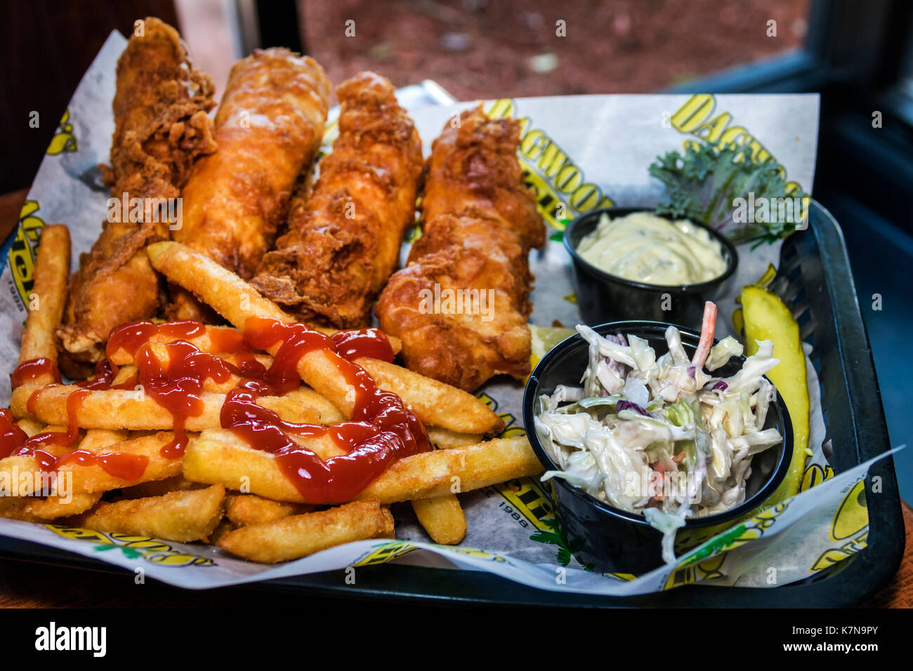 Myrtle Beach South Carolina, Dagwood's Deli & Sports Bar, ristoranti ristoranti, ristoranti, ristoranti, ristoranti, ristoranti, caffè, ristoranti, fish & chips, SC170516132 Foto Stock