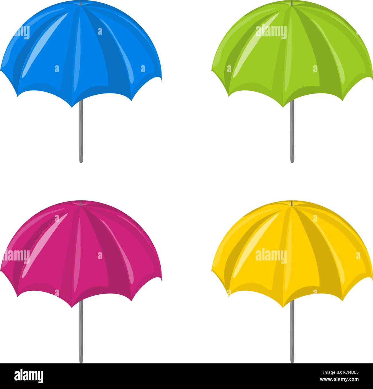 Ombrello set vettore icona simbolo di design. Bella illustrazione isolati su sfondo bianco Illustrazione Vettoriale