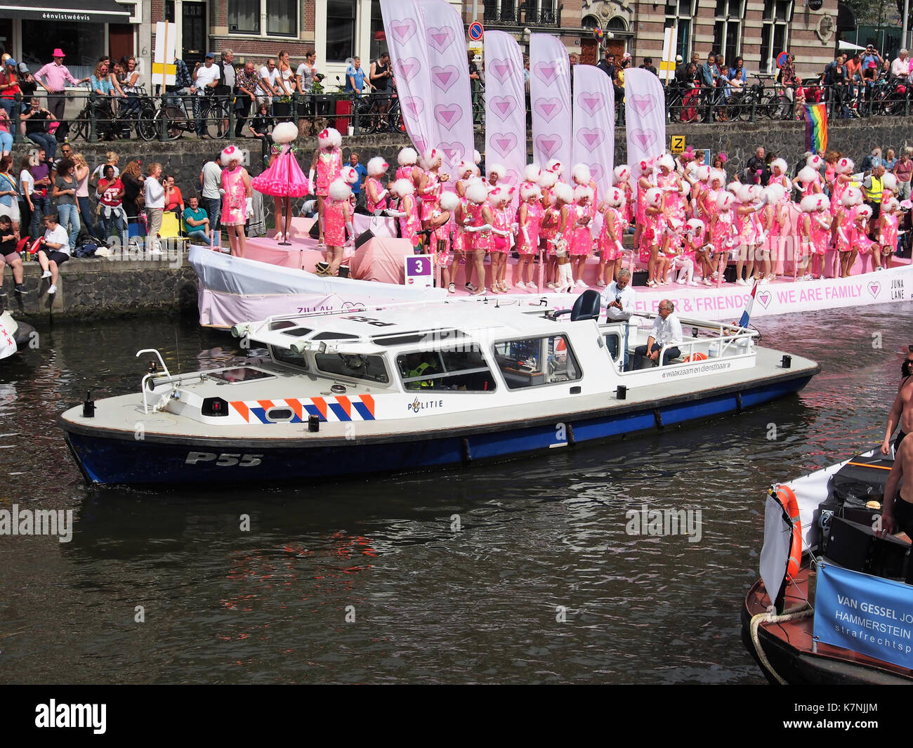 P55 Politie, Canal Parade Amsterdam 2017 foto 1 Foto Stock