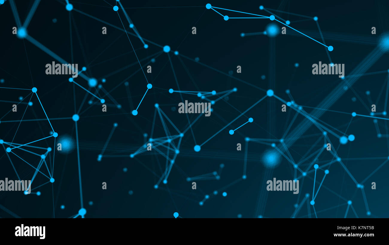 Abstract i punti di connessione. tecnologia sfondo. Un concetto di rete 3d rendering. Foto Stock