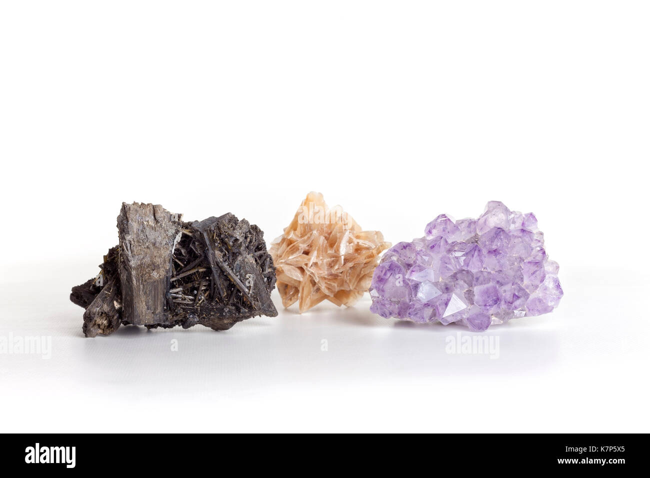 La barite, fluorite e gesso. Foto Stock