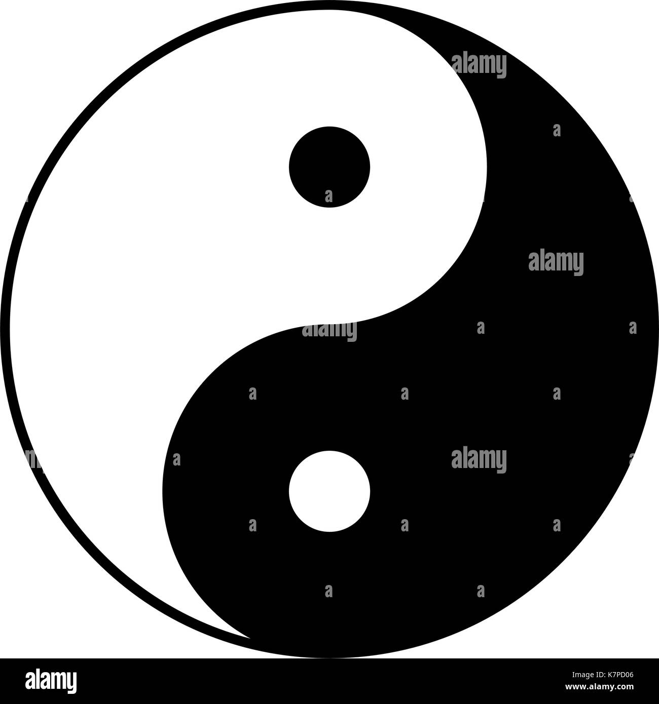 Yin Yang vettore icona simbolo design. bella illustrazione isolati su sfondo bianco Illustrazione Vettoriale