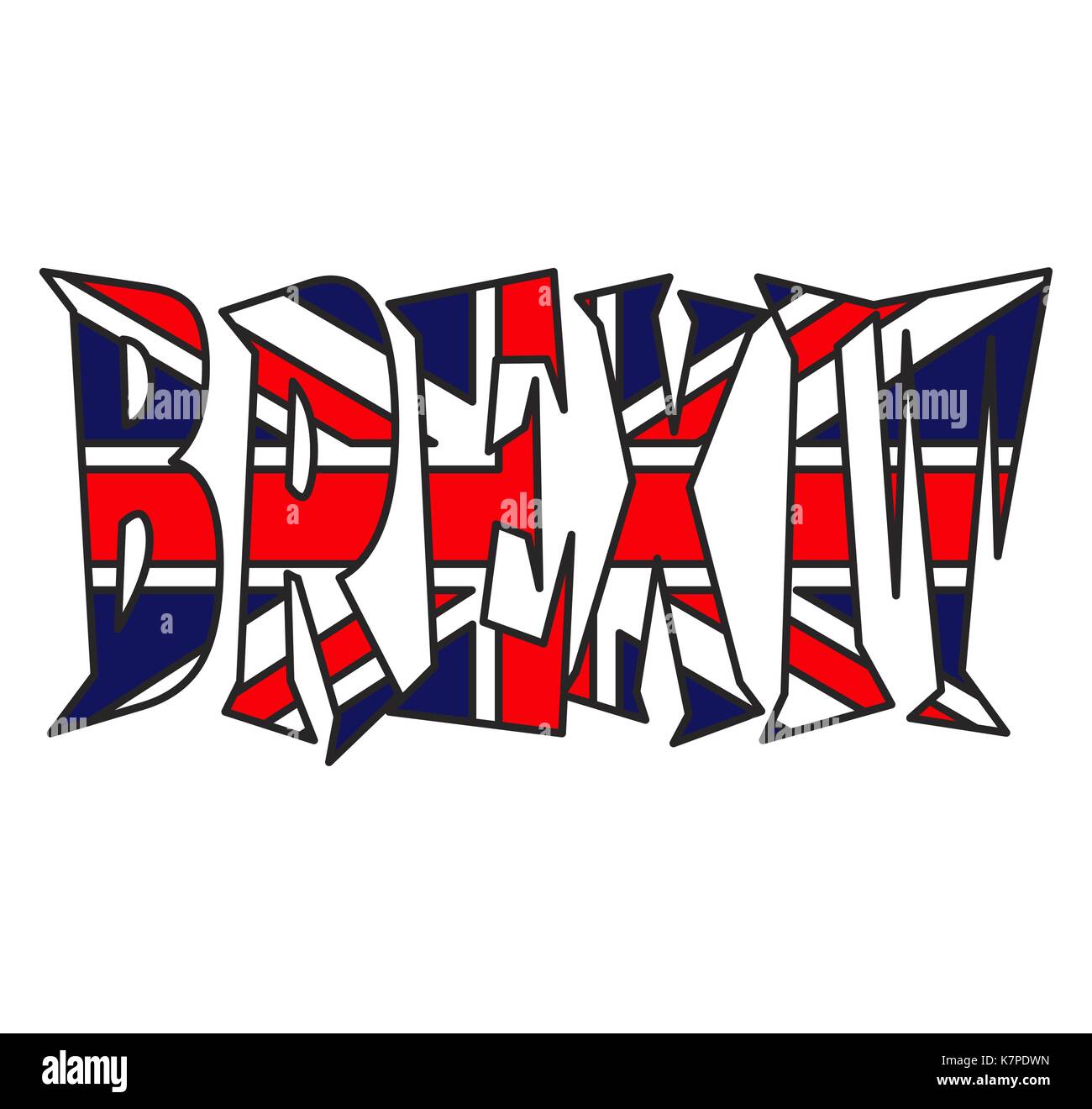 Testo brexit uk vettore di flag simbolo icona design. bella illustrazione isolati su sfondo bianco Illustrazione Vettoriale