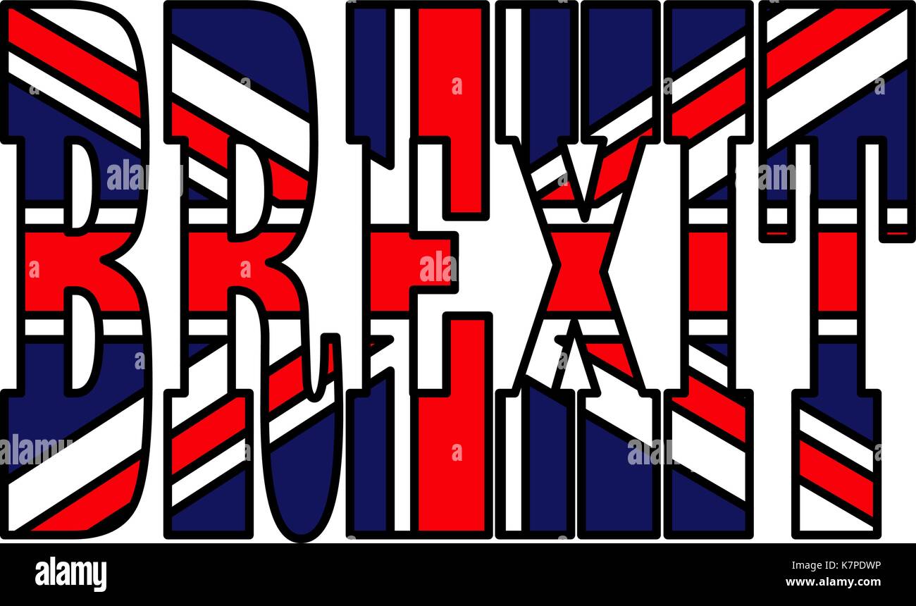 Testo brexit uk vettore di flag simbolo icona design. bella illustrazione isolati su sfondo bianco Illustrazione Vettoriale