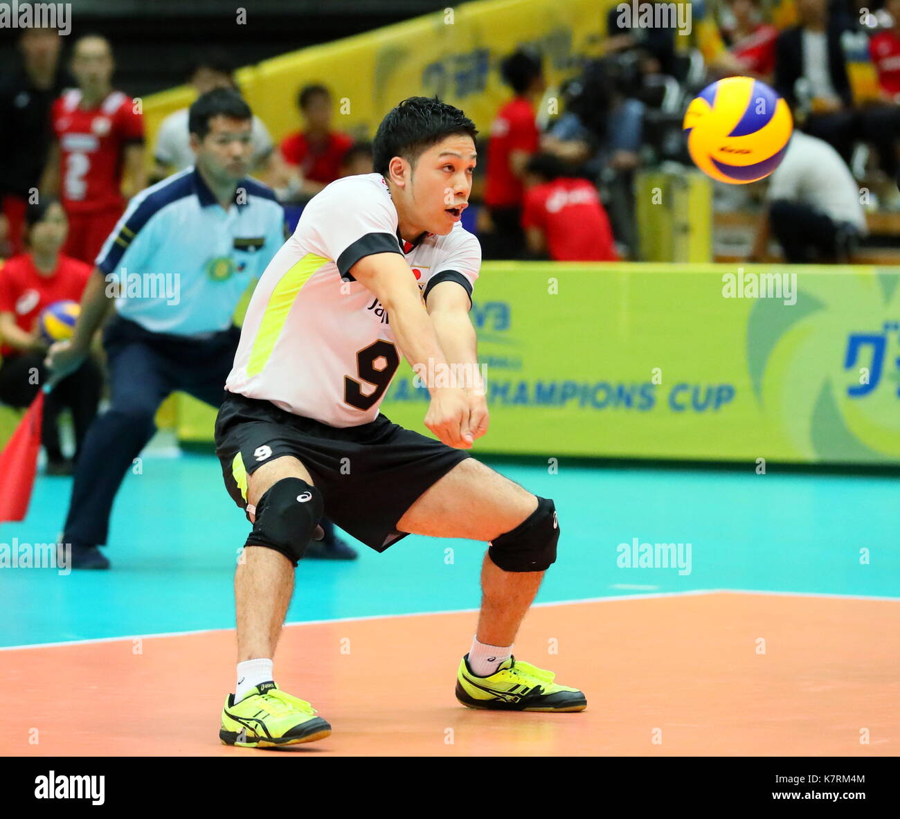 Satoshi ide (jpn), 16 settembre 2017 - pallavolo : fivb world grand Champions Cup 2017 uomini match tra Giappone 1-3 l'Iran a Osaka centrale comunale palestra di Osaka in Giappone. (Foto di naoki nishimura/aflo sport) Foto Stock