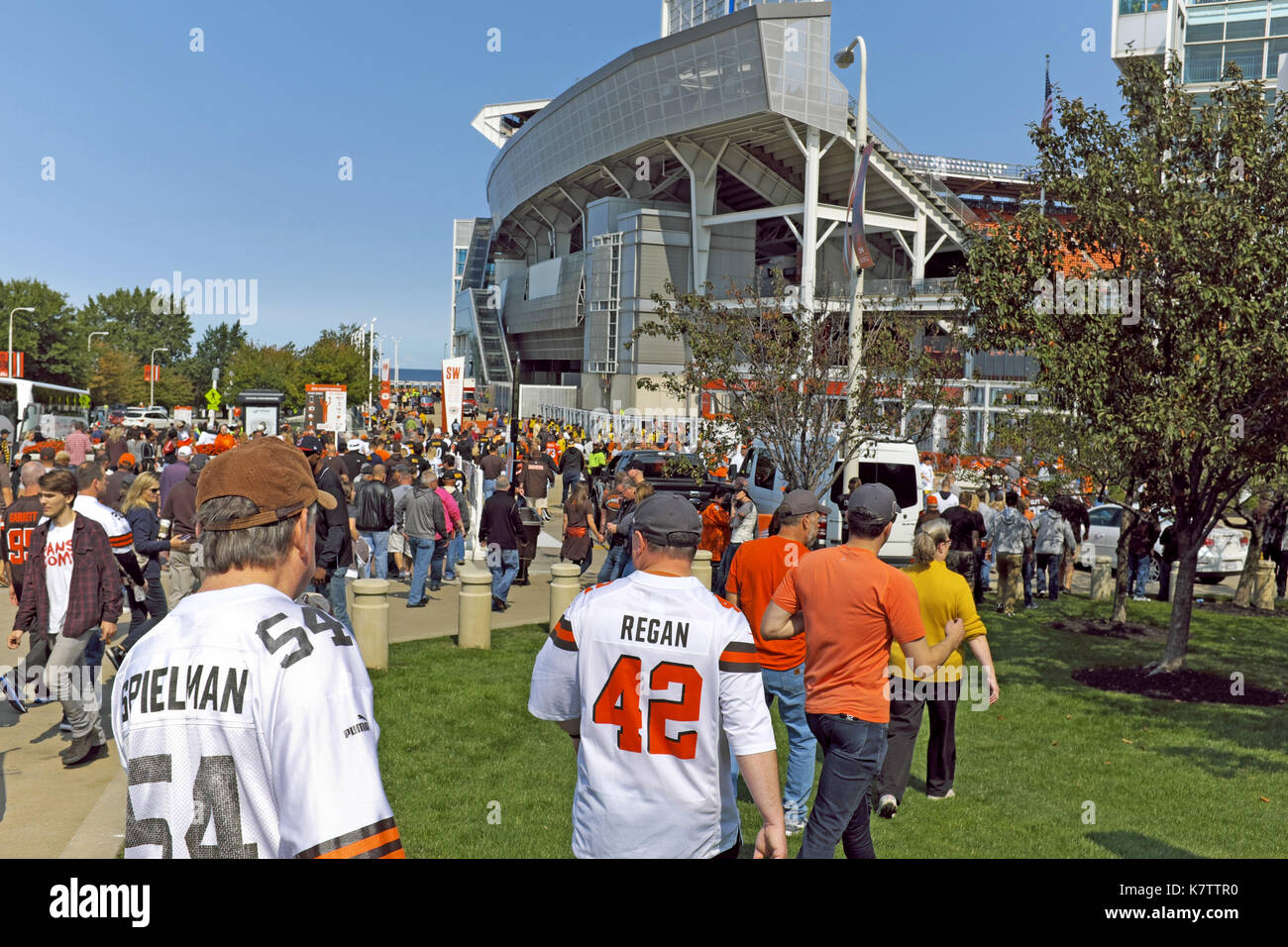 Tailgating al Cleveland Browns contro pittsburgh steelers home gioco di apertura a firstenergy stadium di Cleveland, Ohio, Stati Uniti d'America Foto Stock